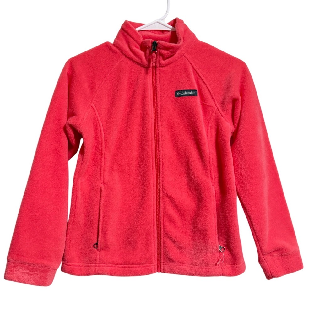 Columbia Benton Springs Full Zip Fleece Jacket Pink Coral Girls M 10/12